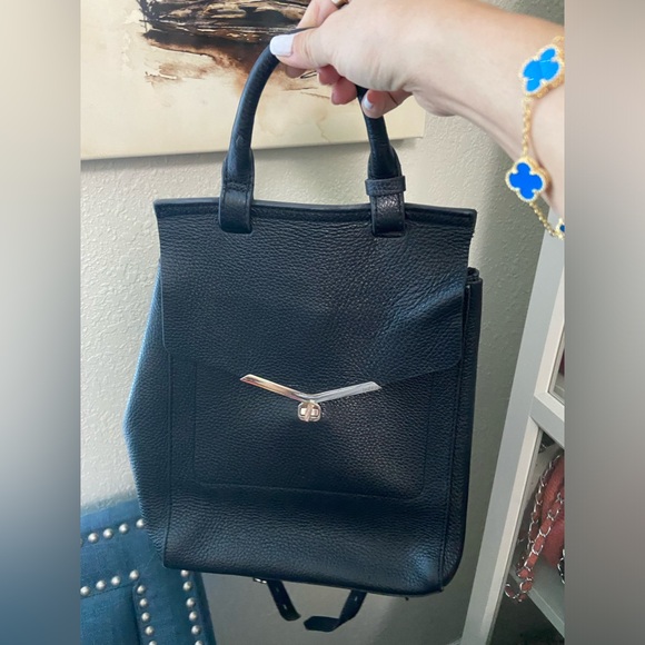 Gorgeous Botkier Pebble Leather Black Top Handle Adjustable Strap Backpack main image 5